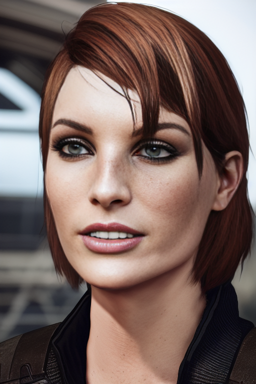 01546-2805604614-waist up photograph of ((beautiful woman)) wearing sweats, ((beautiful hazel eyes)), laughing, freckles, femshep face, canon 5d,.png